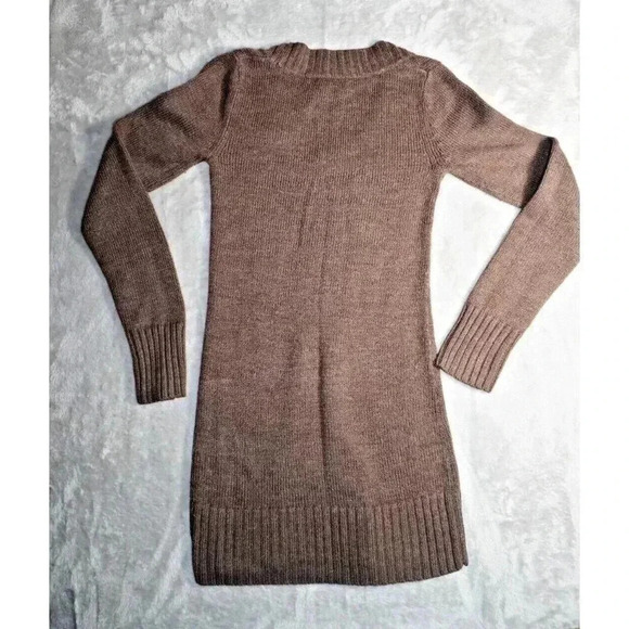 Charlotte Russe Sweater Womens Long Sleeve Dress Brown Small - Picture 8 of 9